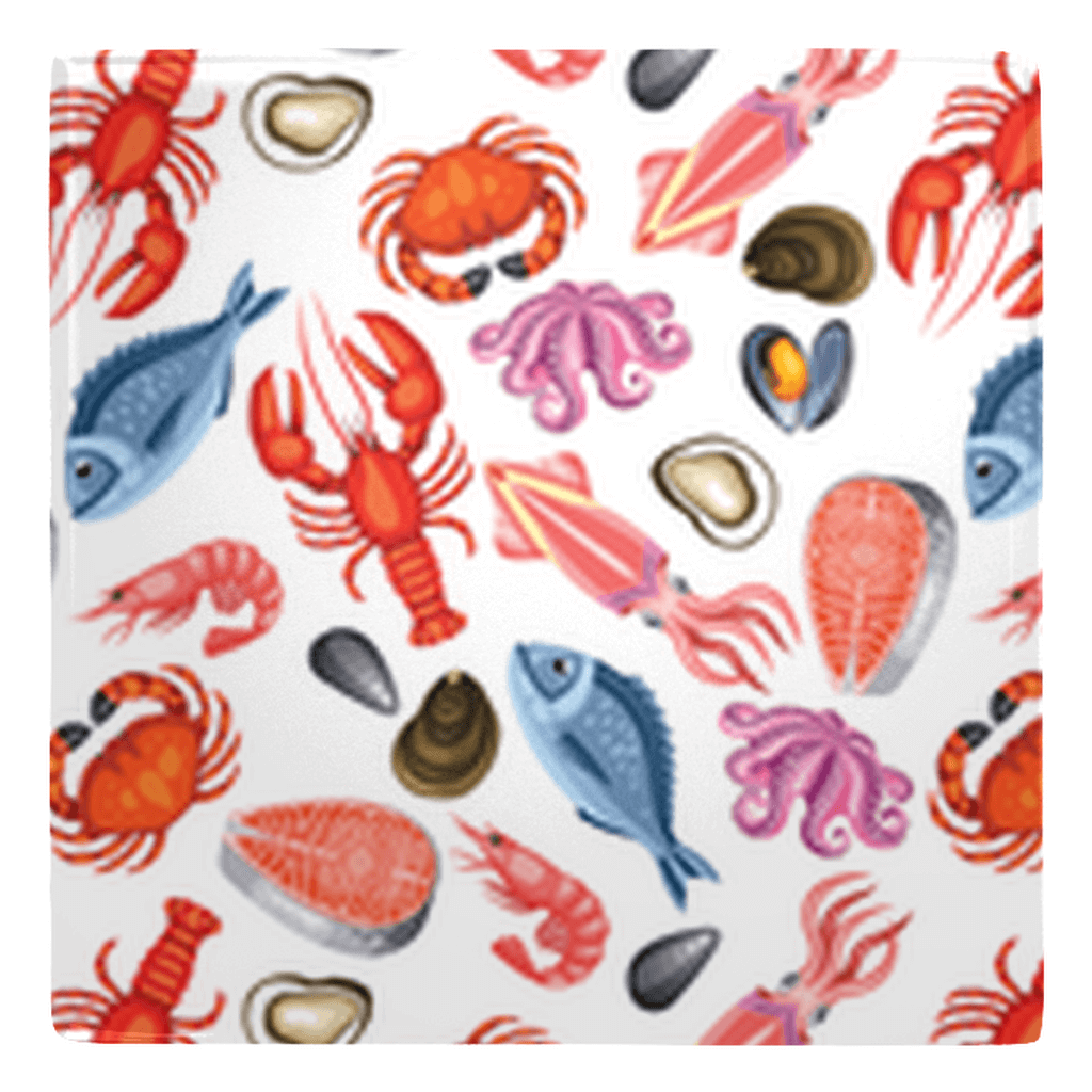 Colorful seafood fish shaped magnets for fun kitchen décor, featuring fish, lobster, and shell designs. Perfect for aquatic flair!