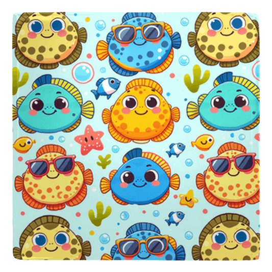 Colorful flounder designs on fun fridge magnets bring a lively undersea vibe to your kitchen or office space.