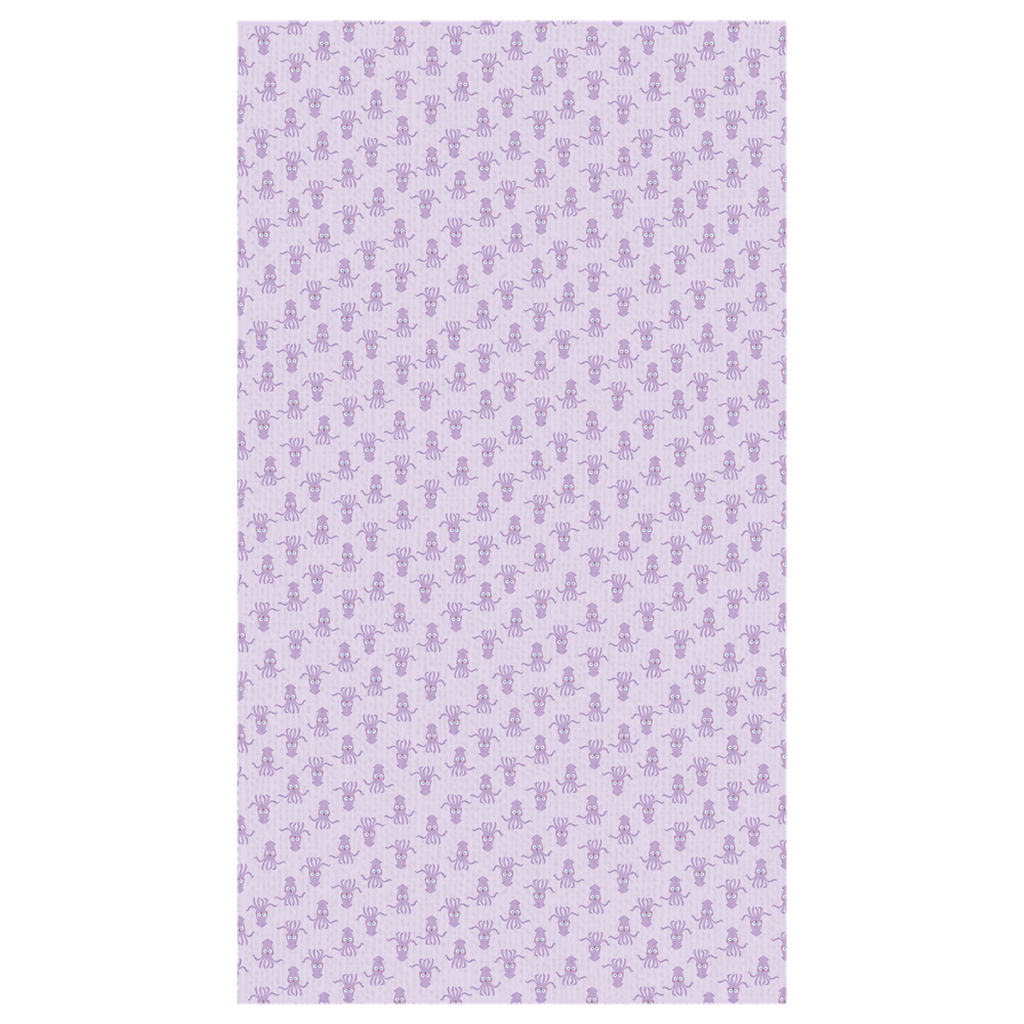 Purple Octopus Tablecloth with aquatic design for dining room or outdoor tables, adding a fun coastal flair. Durable and easy to clean.