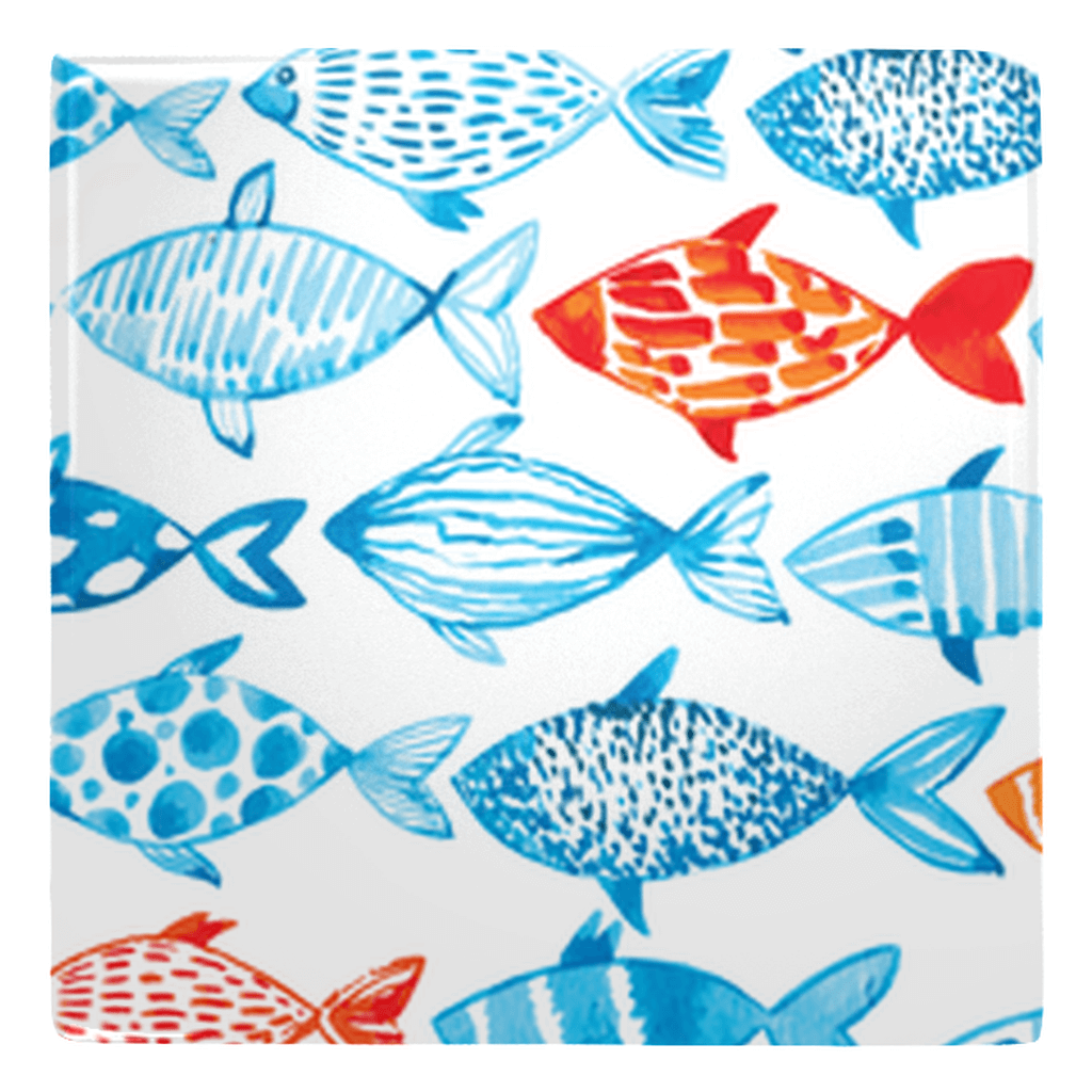 Colorful fish-shaped magnets for fun fridge décor, ideal for marine enthusiasts.