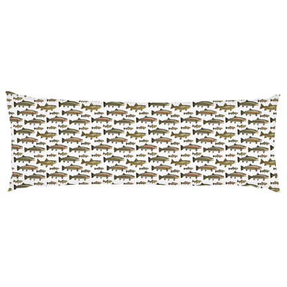 Trout Design Body Pillow, back - madfishlab.com