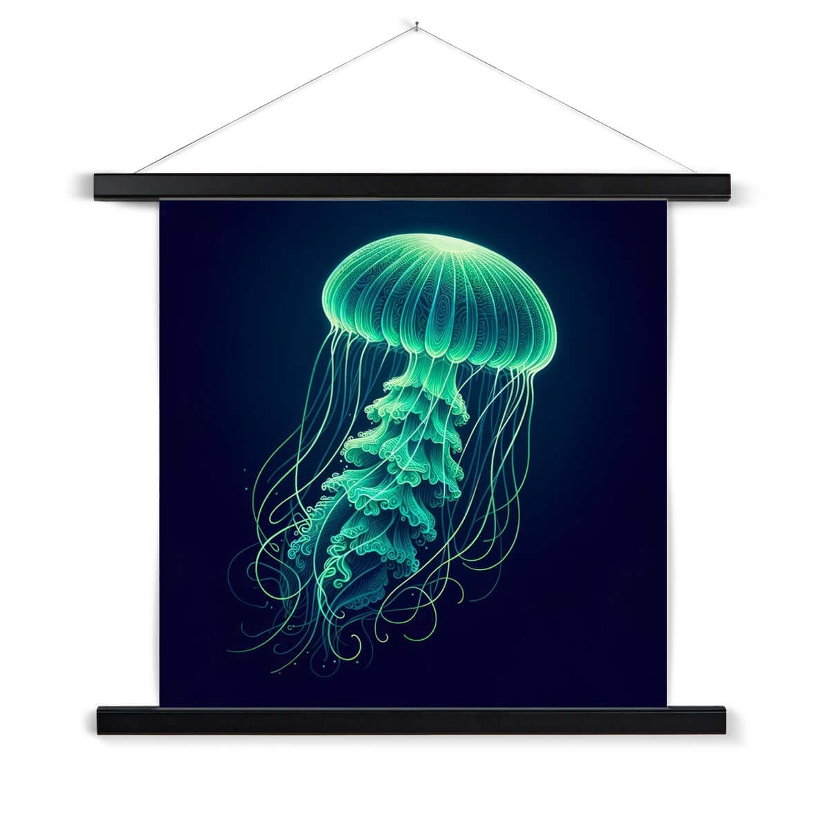 Glowing Green Jellyfish | Hanging Print