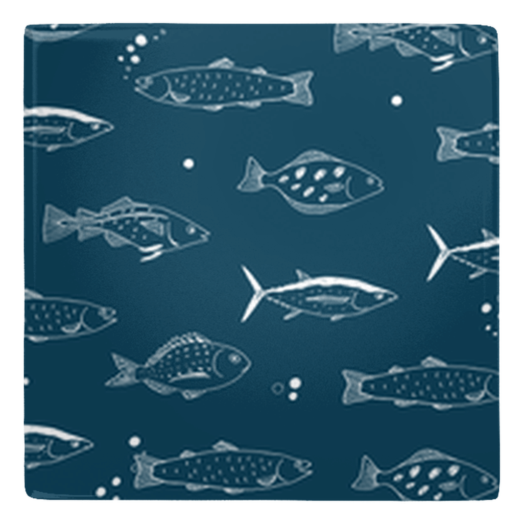 Oceanic sketch pattern metal magnet featuring fish décor for a splash of whimsy in your home.