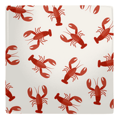 Crawfish crayfish metal magnets with fun fish décor pattern on a white background