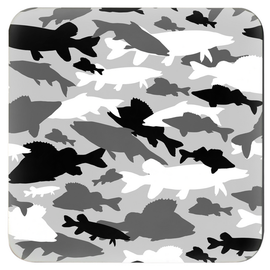 Fish Camo | Coasters | Set of 6 | Grey