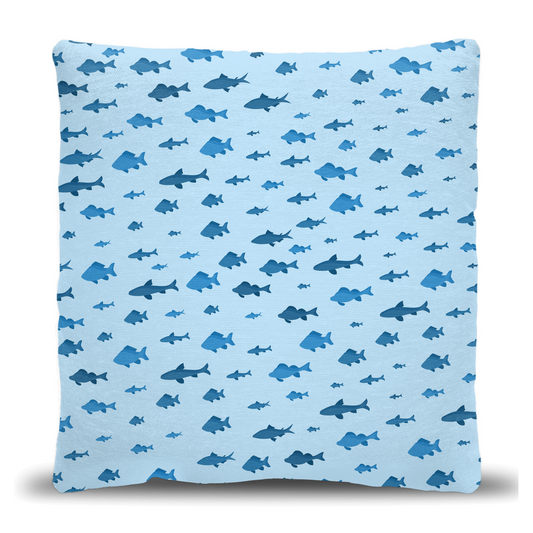 Sealife Light Blue Woven Pillow