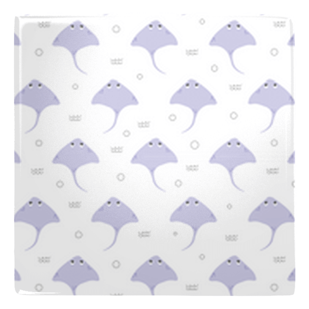 Purple stingray fish décor metal magnets with a playful design pattern.