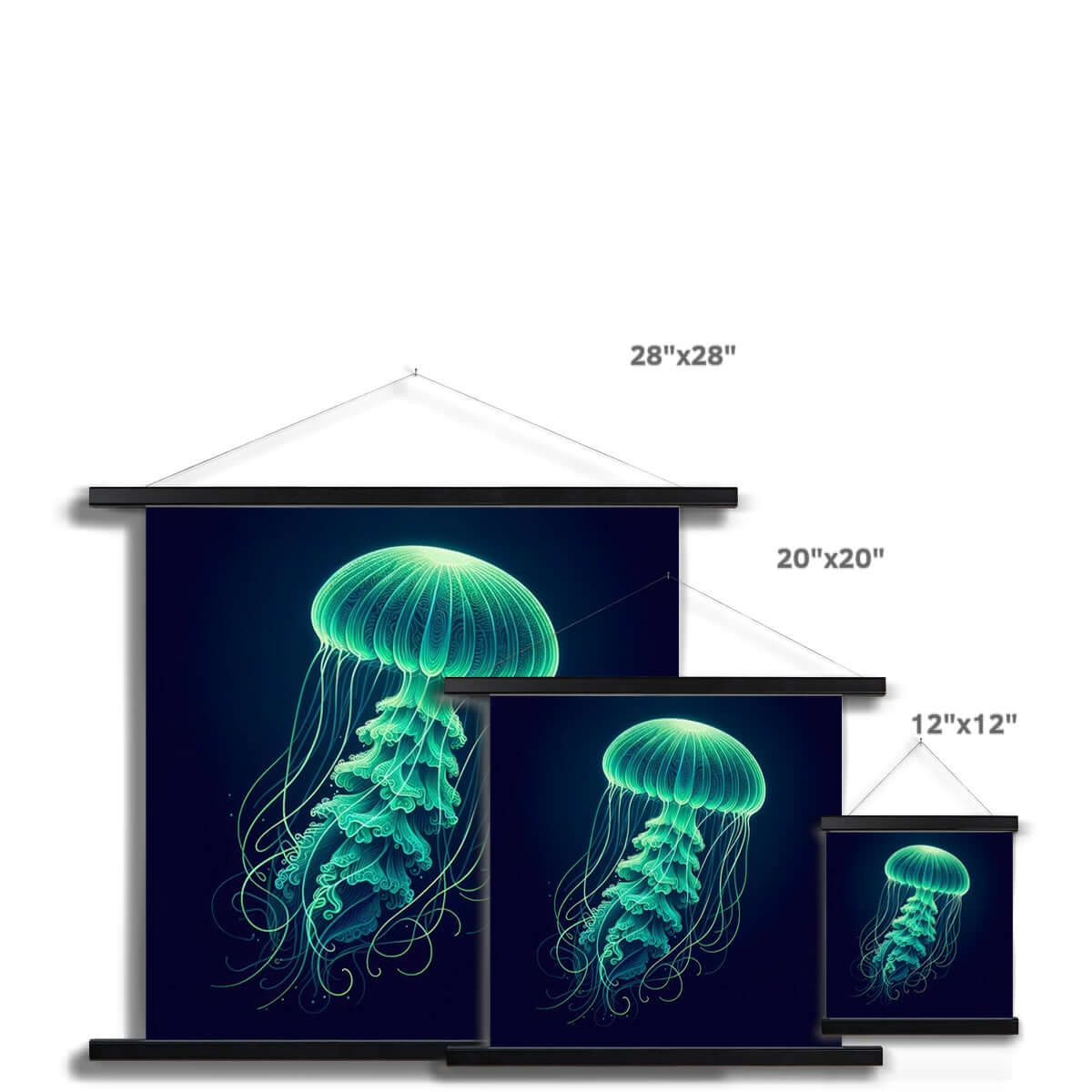 Glowing Green Jellyfish | Hanging Print