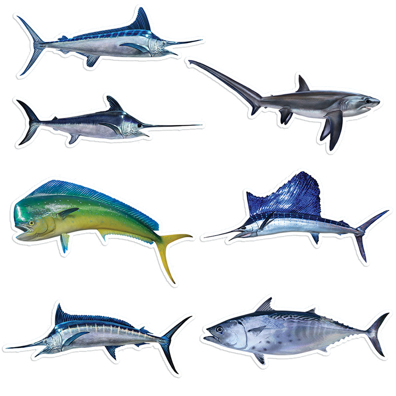 Saltwater gamefish stickers 15 Pack.