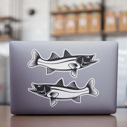 Snook stickers on a laptop.