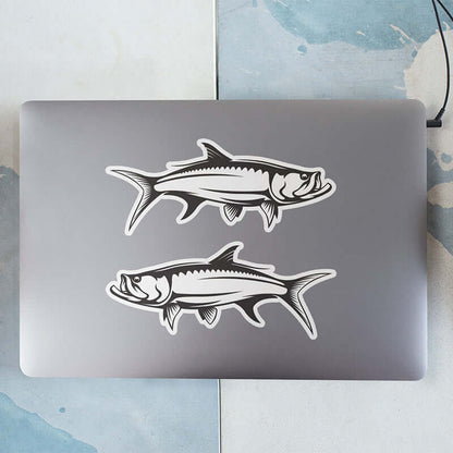 Tarpon stickers on a laptop.