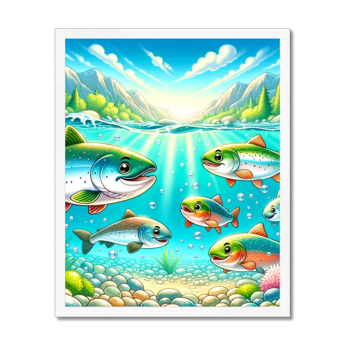 Salmon Children's Design | Framed Print