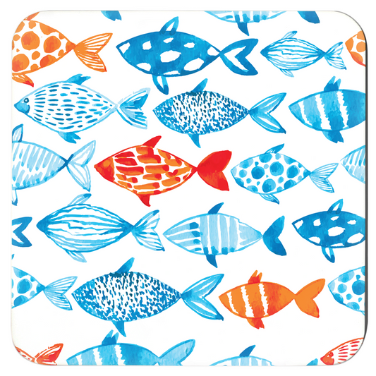 Fish Watercolor Design | Coasters | Set of 6