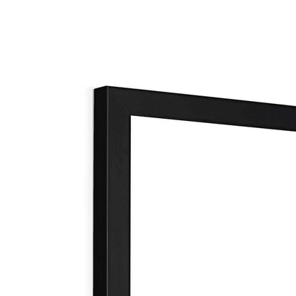 Close-up of a sleek black picture frame corner, showcasing minimalist design and modern aesthetic.