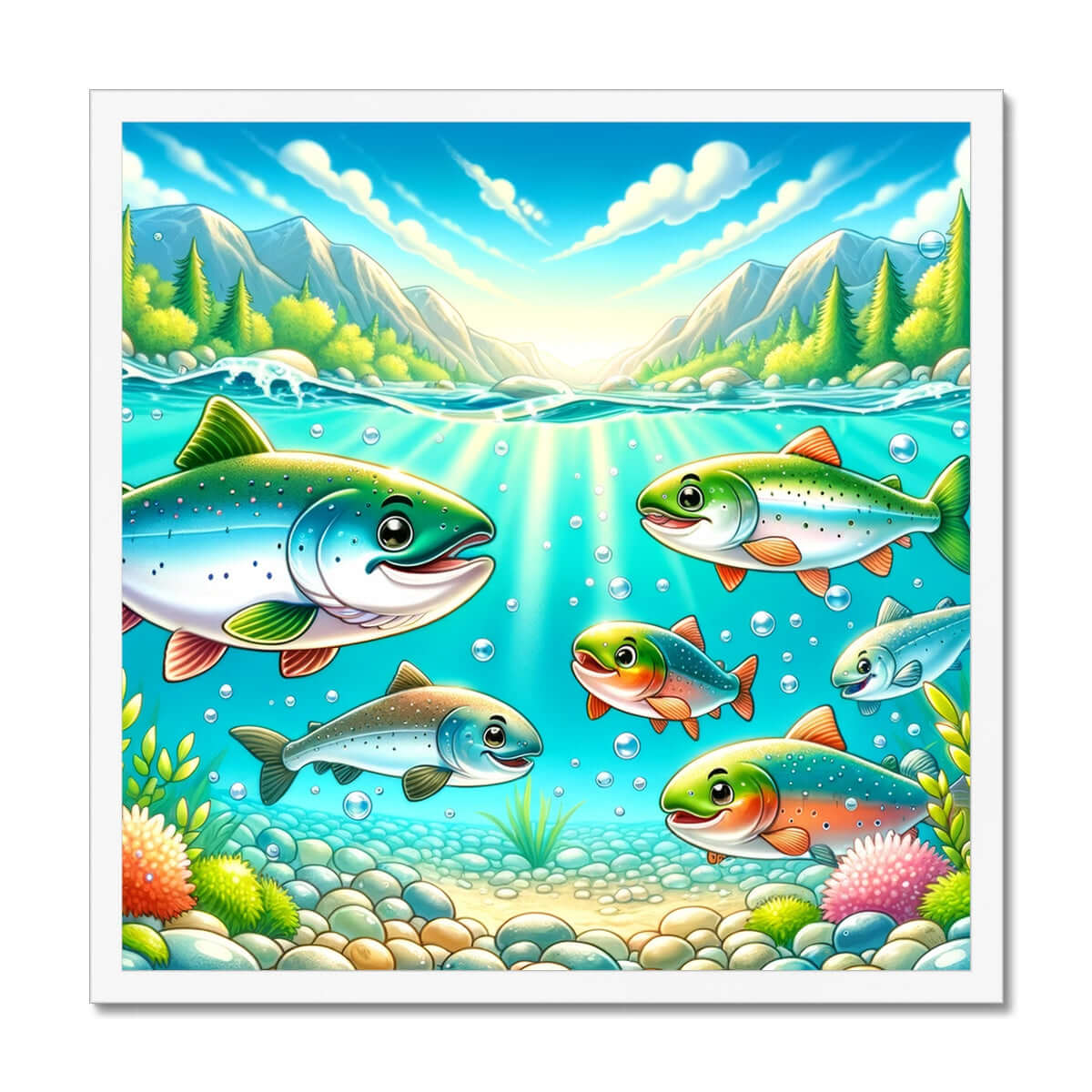 Salmon Children's Design | Framed Print