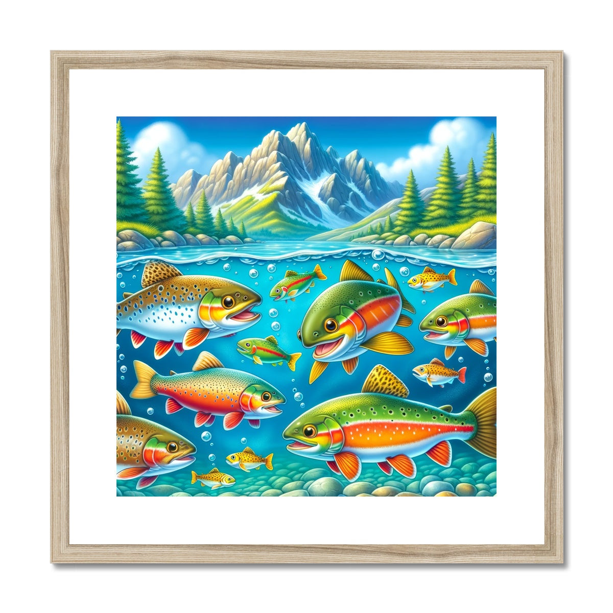 Trout Children's Design | Framed and Mounted Print