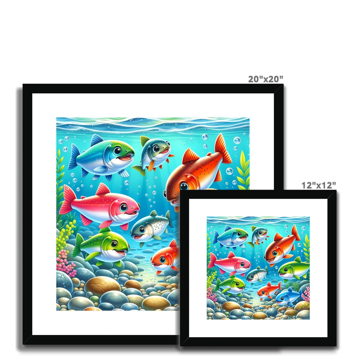 Salmon Children's Design | Framed and Mounted Print