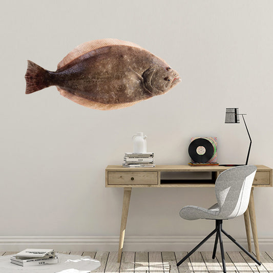 Winter Flounder wall sticker on a living room wall.