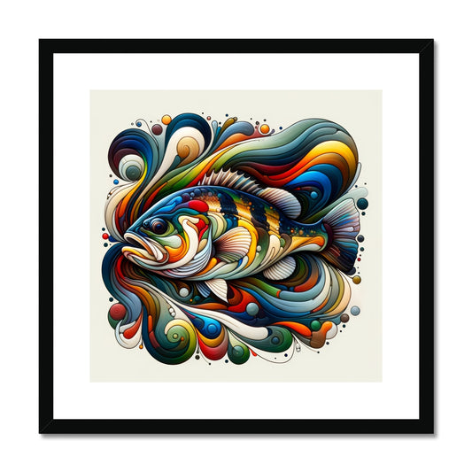 Largemouth Bass Abstract | Framed and Mounted Print