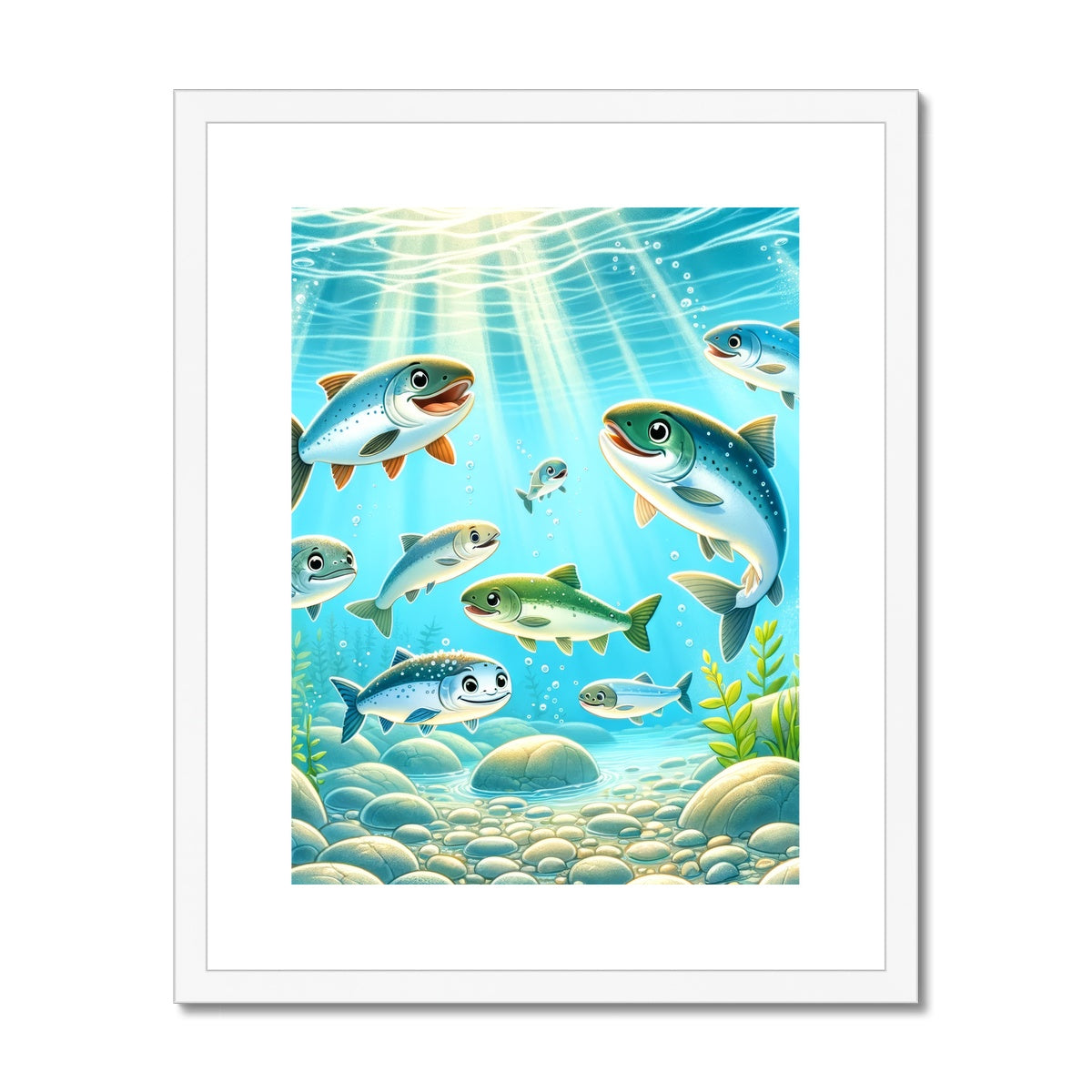 Salmon Children's Design | Framed and Mounted Print