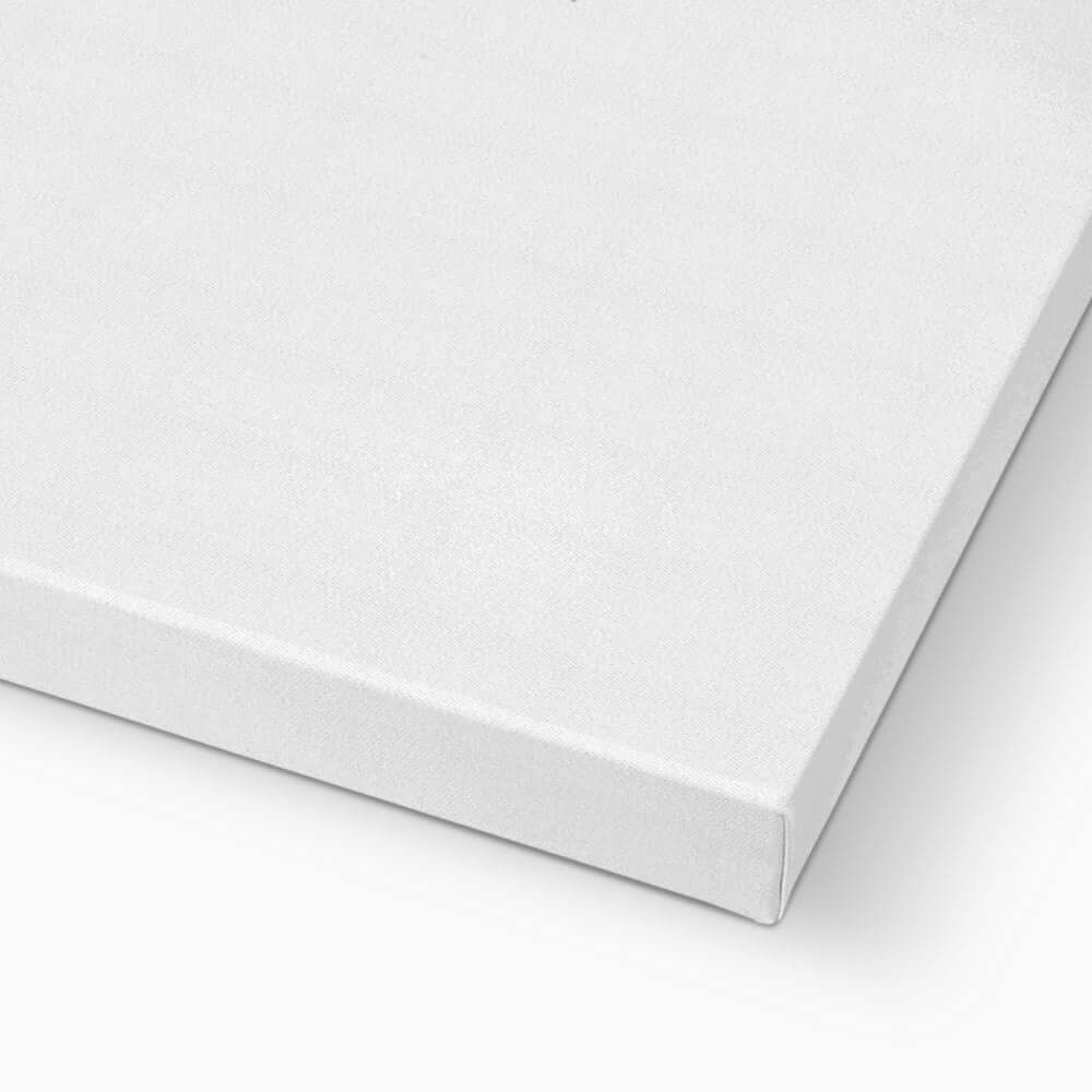 Blank white stretched canvas corner with a smooth texture, ready for artwork or painting projects.