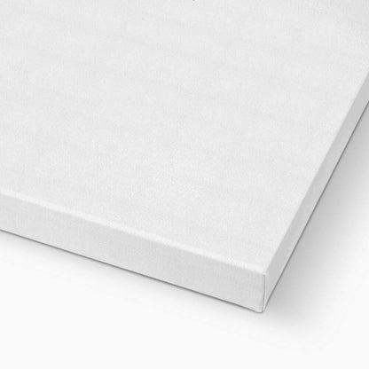 Blank white stretched canvas corner with a smooth texture, ready for artwork or painting projects.