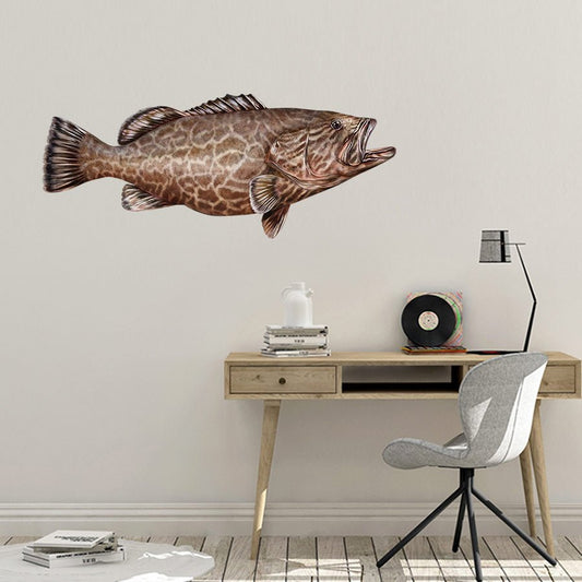 Black Grouper Wall Decals | 40"-60" | Left/Right Facing - madfishlab.com