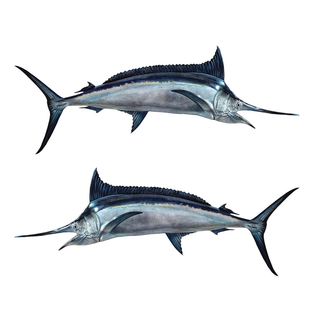 Black Marlin Large Decals, Stickers | 16-60" | Left/Right Facing - madfishlab.com