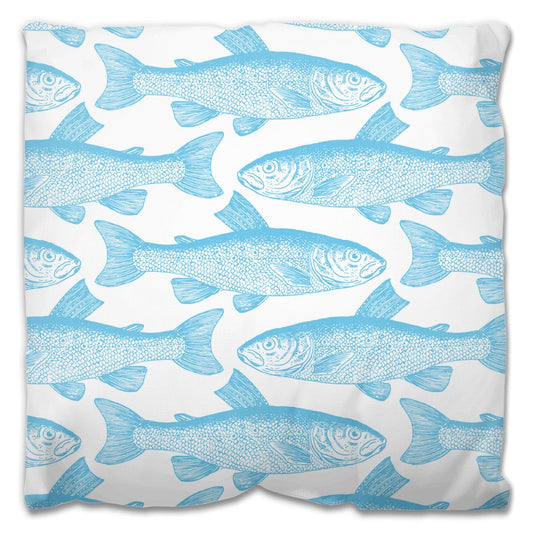 Blue Mullet Fish Outdoor Pillow - madfishlab.com