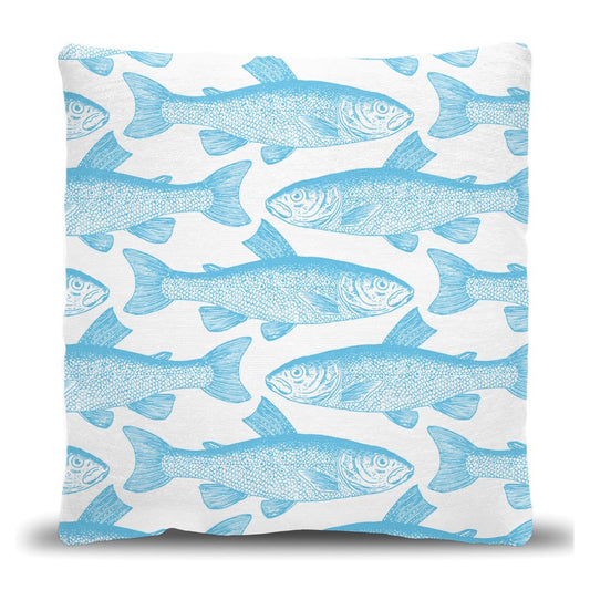 Blue Mullet Fish Woven Pillow - madfishlab.com