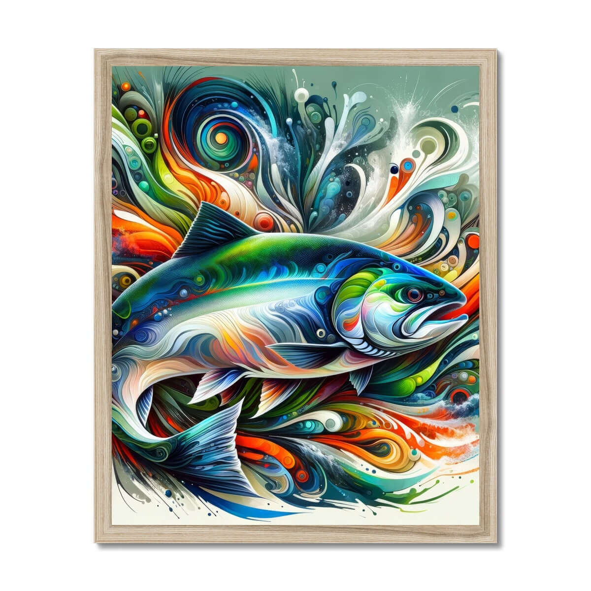 Salmon Abstract Art | Framed Print