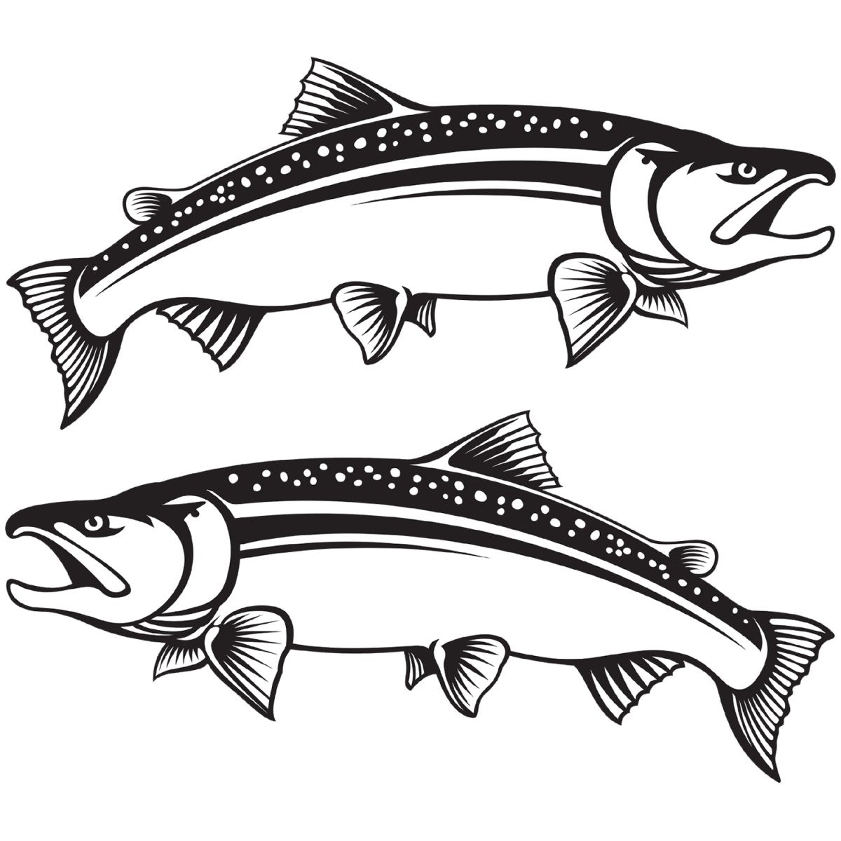 Coho Salmon Decals | 12"-60" | Left/Right Facing - madfishlab.com