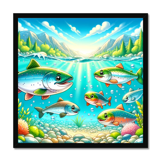 Salmon Children's Design  | Framed Poster