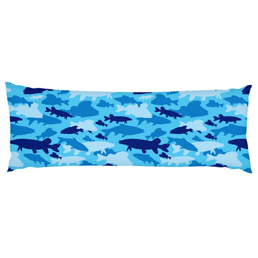 Fish Blue Camo Body Pillow - madfishlab.com