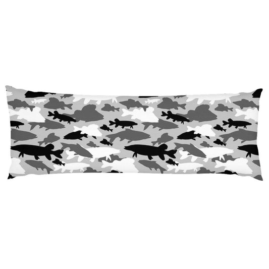 Fish Grey Camo Body Pillow - madfishlab.com