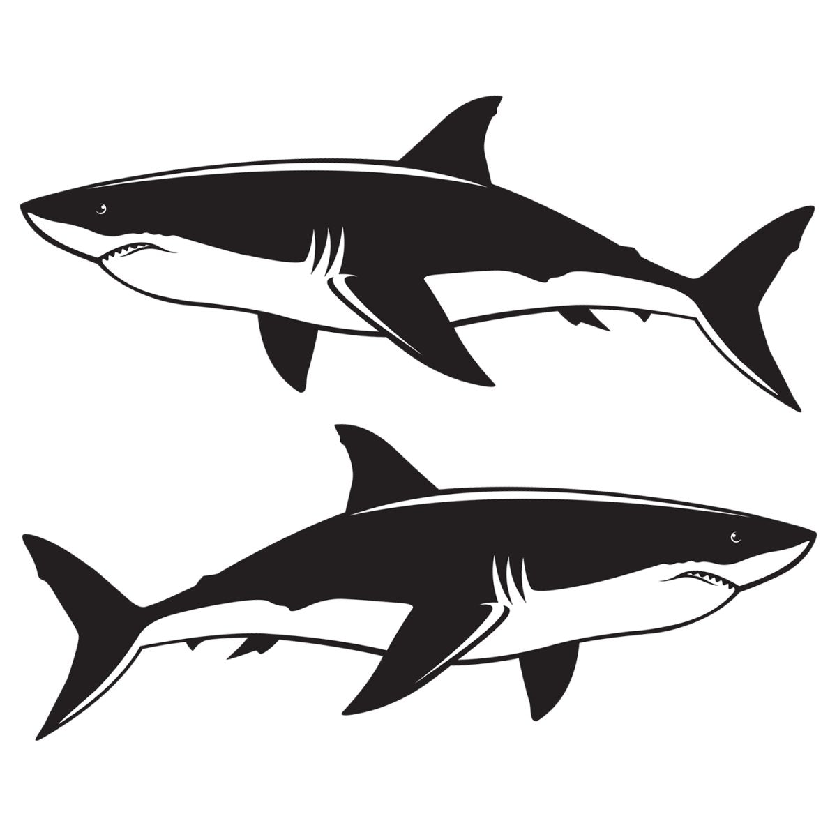 Great White Shark Decals | 12"-60" | Left/Right Facing - madfishlab.com