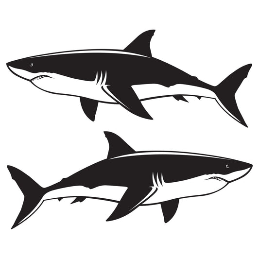 Great White Shark decals left and right facing.