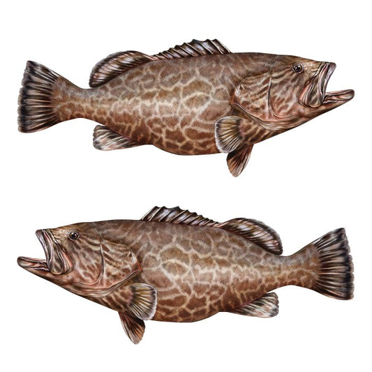 Grouper Large Decals, Stickers | 16-60" | Left/Right Facing - madfishlab.com