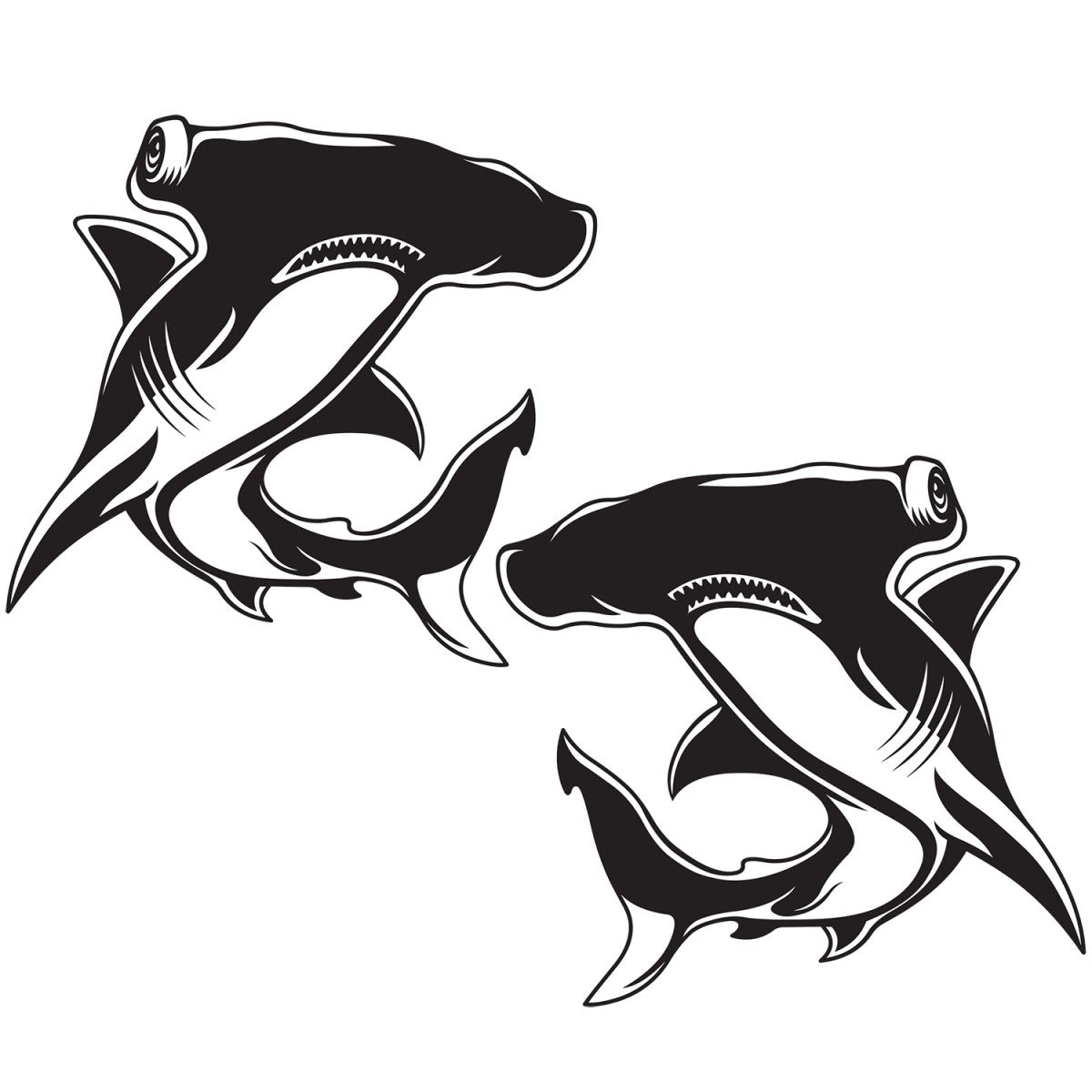 Hammerhead Shark Decals | 12"-60" | Left/Right Facing - madfishlab.com