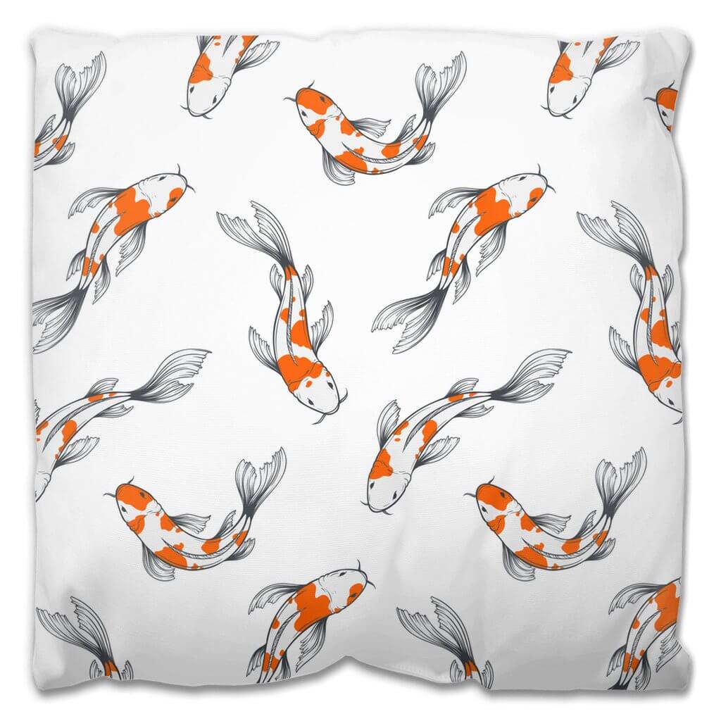 Koi Pattern Outdoor Pillow - madfishlab.com