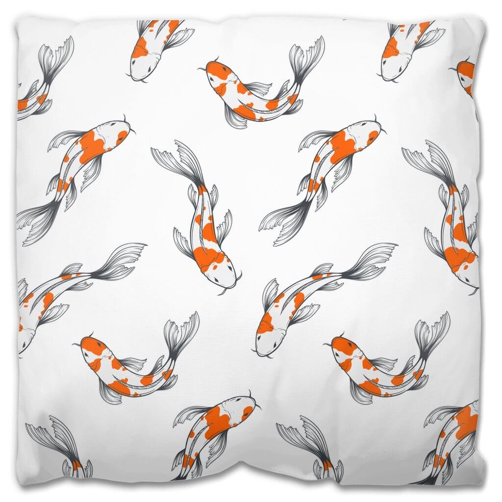 Koi Pattern Outdoor Pillow - madfishlab.com