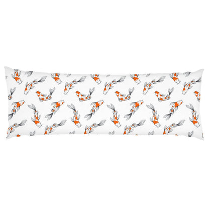 Koi Pattern White Body Pillow - madfishlab.com