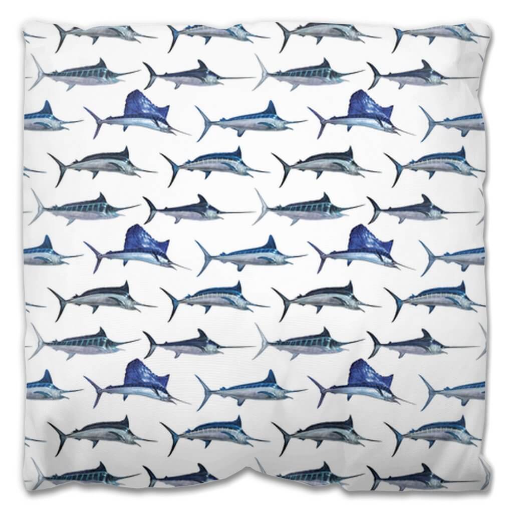 Marlin, Billfish Outdoor Pillow - madfishlab.com