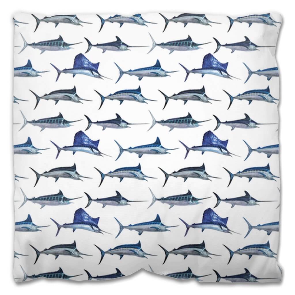 Marlin, Billfish Outdoor Pillow - madfishlab.com