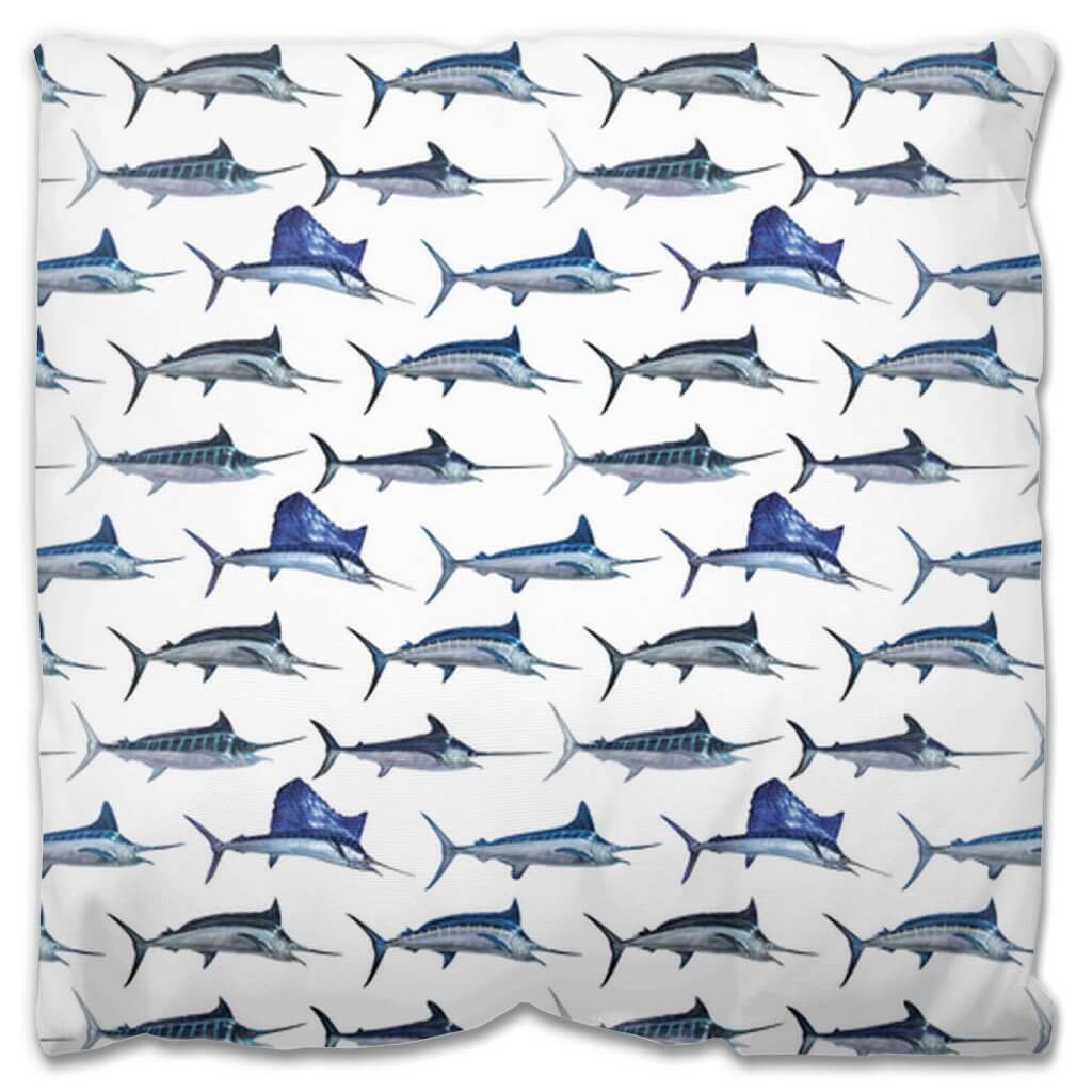 Marlin, Billfish Outdoor Pillow - madfishlab.com