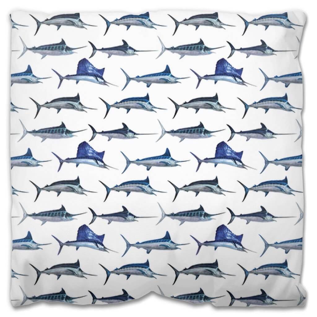 Marlin, Billfish Outdoor Pillow - madfishlab.com