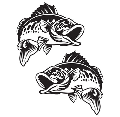 Customizable Smallmouth Bass fishing decals, 14"-70", for cars, trucks, or boats. Waterproof vinyl fish decal.